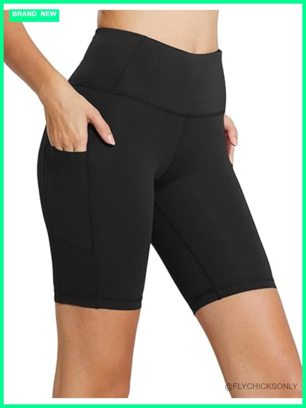 High Waist Biker Shorts With Pockets Yoga Workout Spandex Shorts